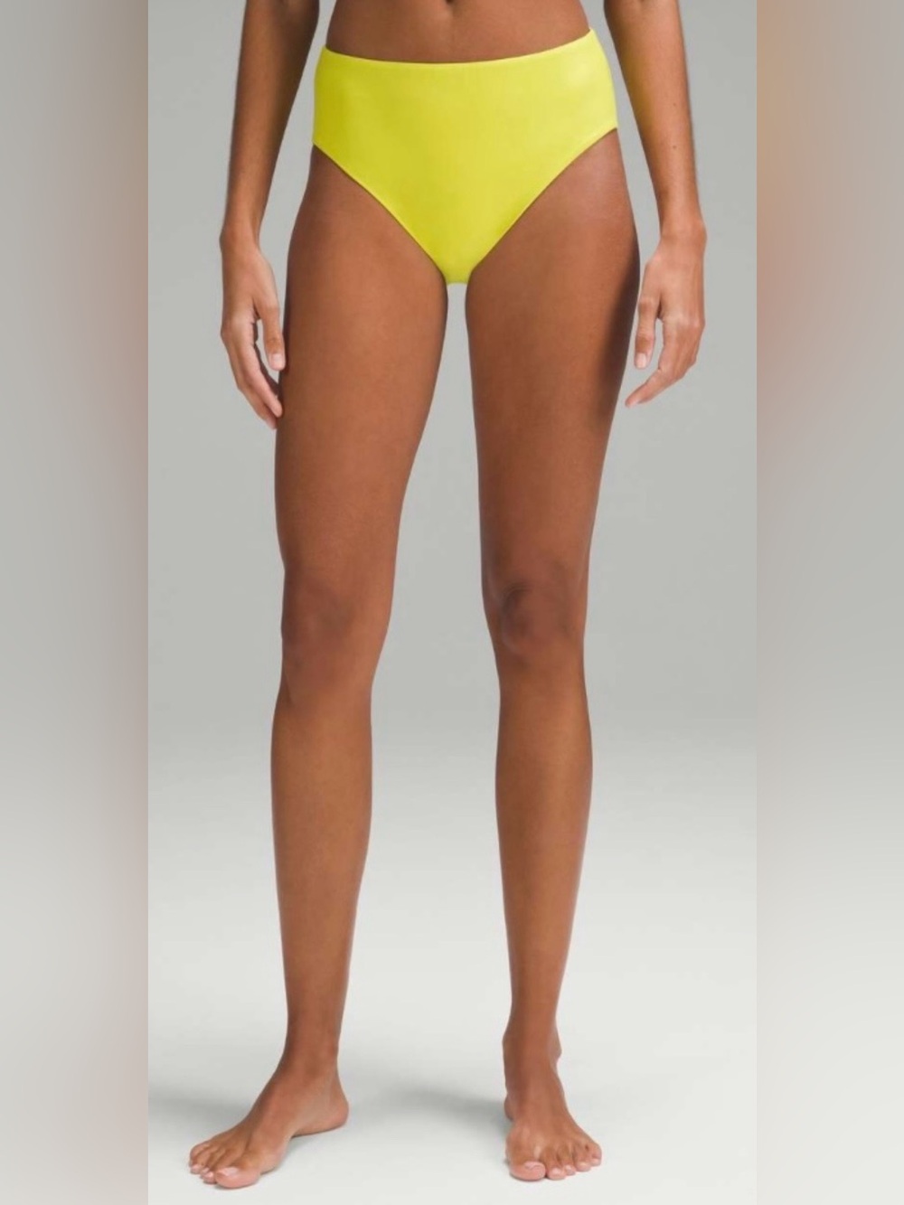 lululemon athletica High-Waist Bikini Bottom in Bright Yellow Green Size 6 NWOT